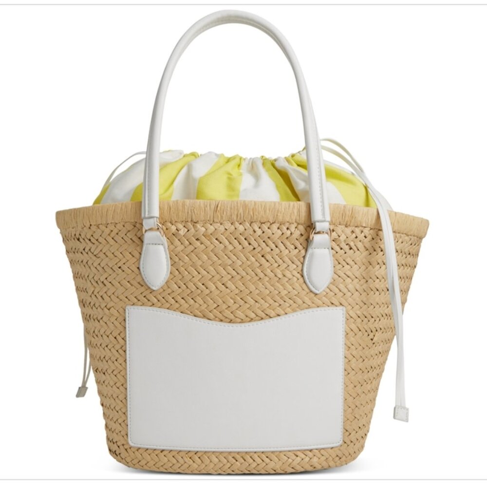 On 34th Isabellaa Straw Medium Drawstring Tote